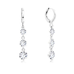 Load image into Gallery viewer, SO SEOUL Athena Three Solitaire Diamond Simulant Zirconia Hoop Earrings