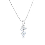 Load image into Gallery viewer, SO SEOUL Chic Ribbon Bow Solitaire Diamond Simulant Cubic Zirconia Hoop Earring and Pendant Necklace Set