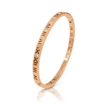 Load image into Gallery viewer, SO SEOUL Roman Numeral Encrusted Diamond Simulant Cubic Zirconia Silver/Rose Gold Side Hinged Bangle