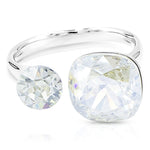 Load image into Gallery viewer, SO SEOUL Carina Adjustable Ring with Cushion-Cut Moonlight or Light Sapphire Swarovski® Crystal Accent