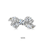Load image into Gallery viewer, SO SEOUL Graceful Lifelong Ribbon Bow Mini Brooch with Austrian Crystals, Kerongsang Pin - Available in White, Aurore Boreale, Turquoise, and Pink