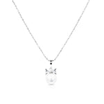 Load image into Gallery viewer, SO SEOUL Elegant Pearl and Diamond Simulant Ribbon Hoop Earrings and Pendant Necklace Set