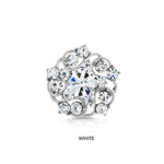 Load image into Gallery viewer, SO SEOUL Leilani Flower Swirl Mixed Colored Austrian Crystal Mini Baby Brooch Keronsang Pin Hijab