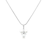 Load image into Gallery viewer, SO SEOUL Everleigh Trilliant Pearl with Marquise Cut Diamond Simulant Cubic Zirconia Pendant Necklace and Hoop Earrings Set