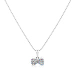 Load image into Gallery viewer, SO SEOUL Ribbon Bow Aurore Boreale Austrian Crystal Stud Earrings and Necklace Jewelry Set