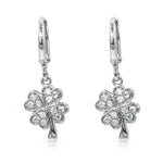 Load image into Gallery viewer, SO SEOUL Alette Clover Cluster Cubic Zirconia Drop Hoop Earrings and Pendant Necklace Set