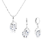 Load image into Gallery viewer, SO SEOUL Callista Elegance Infinite Loop Diamond Simulant Cubic Zirconia Earrings and Necklace Set