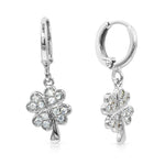 Load image into Gallery viewer, SO SEOUL Alette Clover Cluster Cubic Zirconia Drop Hoop Earrings and Pendant Necklace Set