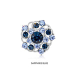 Load image into Gallery viewer, SO SEOUL Leilani Flower Swirl Mixed Colored Austrian Crystal Mini Baby Brooch Keronsang Pin Hijab