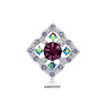 Load image into Gallery viewer, SO SEOUL Julian Vintage Square Mixed Colored Austrian Crystal Mini Baby Brooch Keronsang Pin Hijab
