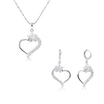 Load image into Gallery viewer, SO SEOUL Amora Open Heart Diamond Simulant Zirconia Necklace and Earrings Set