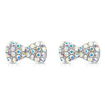 Load image into Gallery viewer, SO SEOUL Ribbon Bow Aurore Boreale Austrian Crystal Stud Earrings and Necklace Jewelry Set