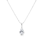 Load image into Gallery viewer, SO SEOUL Luxury Crown 3-Prong Solitaire Pear Cut Diamond Simulant Hoop Earrings and Pendant Necklace Set