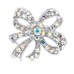 Load image into Gallery viewer, SO SEOUL Lifelong Oversized Ribbon Bow Aurore Boreale Crystal Rollover Clasp Brooch