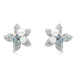 Load image into Gallery viewer, Starfish Pearl Aurore Boreale Austrian Crystal Pendant Necklace and Stud Earrings Set