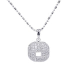 Load image into Gallery viewer, SO SEOUL Callista Overlapping Square Diamond Simulant Cubic Zirconia Pendant Necklace and Hoop Earrings Set