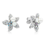 Load image into Gallery viewer, Starfish Pearl Aurore Boreale Austrian Crystal Pendant Necklace and Stud Earrings Set