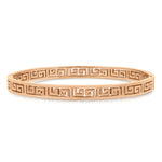Load image into Gallery viewer, SO SEOUL Greek Meander Key Gorgeous Maze Rose Gold Side Hinged Bangle