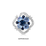 Load image into Gallery viewer, SO SEOUL Julian Vintage Wavy Square Shaped Austrian Crystal Mini Baby Brooch Keronsang Hijab Pin