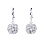 Load image into Gallery viewer, SO SEOUL Callista Overlapping Square Diamond Simulant Cubic Zirconia Pendant Necklace and Hoop Earrings Set