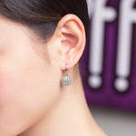 Load image into Gallery viewer, SO SEOUL Callista Overlapping Square Diamond Simulant Cubic Zirconia Pendant Necklace and Hoop Earrings Set