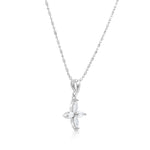 Load image into Gallery viewer, SO SEOUL Callista Floral Marquise-Cut Diamond Simulant Cubic Zirconia Hoop Earrings and Pendant Necklace Jewelry Set