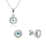 Load image into Gallery viewer, SO SEOUL Glimmering Sunshine Aurore Boreale Crystal Stud Earrings and Pendant Necklace Set