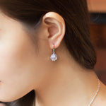 Load image into Gallery viewer, SO SEOUL Atlas Sphere Diamond Simulant Cubic Zirconia Hoop Earrings and Pendant Necklace Jewelry Set