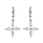 Load image into Gallery viewer, SO SEOUL Callista Floral Marquise-Cut Diamond Simulant Cubic Zirconia Hoop Earrings and Pendant Necklace Jewelry Set