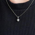 Load image into Gallery viewer, SO SEOUL Amora Pave Heart Set - Diamond Simulant Cubic Zirconia Pendant Necklace and Stud Earrings