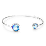Load image into Gallery viewer, Bella Aurore Boreale or Light Sapphire Shimmer Swarovski® Crystal Adjustable Open Bangle