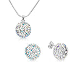 Load image into Gallery viewer, SO SEOUL Dream Catcher Aurore Boreale Austrian Crystal Necklace and Earrings Set