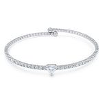 Load image into Gallery viewer, SO SEOUL Athena Round Heart Flower Diamond Simulant Cubic Zircon Spiral Adjustable Open-End Bangle