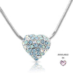 Load image into Gallery viewer, SO SEOUL Amora Love Heart Pendant Necklace – Sparkling Austrian Crystal (Lavender Pink, Aqua Blue)