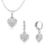 Load image into Gallery viewer, SO SEOUL Amora Love Heart Jewelry Set - Sparkling Diamond Simulant Cubic Zirconia with Pendant Necklace and Hoop Earrings