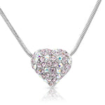 Load image into Gallery viewer, SO SEOUL Amora Love Heart Pendant Necklace – Sparkling Austrian Crystal (Lavender Pink, Aqua Blue)