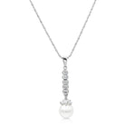 Load image into Gallery viewer, SO SEOUL Everleigh Pearl and Diamond Simulant Zirconia Drop Earrings and Pendant Necklace Set