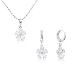 Load image into Gallery viewer, SO SEOUL Leilani Flower Diamond Simulant Zirconia Earrings and Pendant Chain Necklace Gift Set