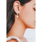 Load image into Gallery viewer, SO SEOUL Everleigh Pearl and Diamond Simulant Zirconia Drop Earrings and Pendant Necklace Set