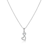 Load image into Gallery viewer, SO SEOUL Amora Twin Hearts Luminous Set - Diamond Simulant Cubic Zirconia Necklace and Stud Earrings