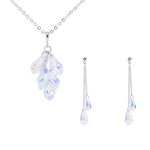 Load image into Gallery viewer, SO SEOUL Aurore Boreale Swarovski® Crystal Cluster Drop Earrings and Pendant Necklace Set