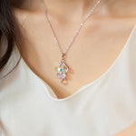 Load image into Gallery viewer, SO SEOUL Aurore Boreale Swarovski® Crystal Cluster Drop Earrings and Pendant Necklace Set
