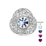 Load image into Gallery viewer, SO SEOUL Glimmering Three Flower Petal Austrian Crystal Mini Baby Brooch Keronsang Hijab Pin