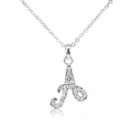 Load image into Gallery viewer, SO SEOUL White Austrian Crystal Alphabet Letter Pendant Necklaces - Personalized A to Z
