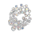 Load image into Gallery viewer, SO SEOUL Leilani Flower Bouquet Aurore Boreale Austrian Crystal Rollover Clasp Brooch
