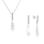 Load image into Gallery viewer, SO SEOUL Claire Elegance Mother of Pearl Long Teardrop Pendant Necklace and Stud Earrings Set