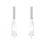 Load image into Gallery viewer, SO SEOUL Claire Elegance Mother of Pearl Long Teardrop Pendant Necklace and Stud Earrings Set