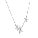 Load image into Gallery viewer, SO SEOUL Leilani Diamond Simulant Cubic Zirconia Stud Earrings and Horizontal Floral Necklace Set