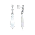 Load image into Gallery viewer, SO SEOUL Claire Elegance Mother of Pearl Long Teardrop Pendant Necklace and Stud Earrings Set