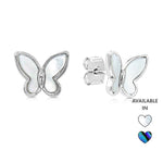 Load image into Gallery viewer, SO SEOUL 'Claire Butterfly' Stud Earrings with Mother of Pearl or Abalone Shell Inlay